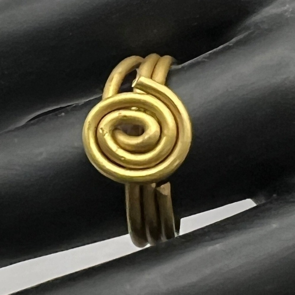 Vintage Karen Kayan Long Neck Spiral Ring Gold Tone Wrapped‎ Thailand Size 9